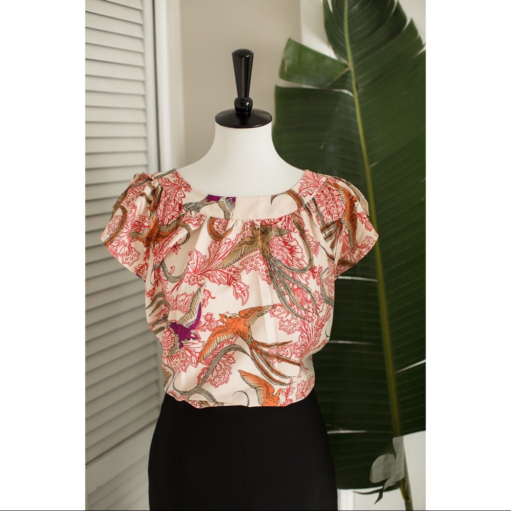 Bird print blouse